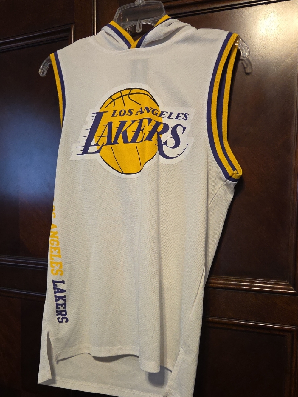 NBA Los Angeles Lakers White, Purple & Gold Sleeveless Hoodie